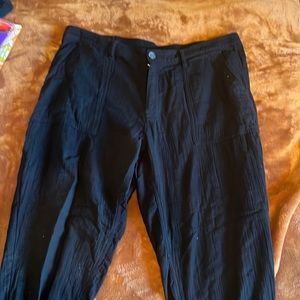 Black Linen Old Navy Trousers, Size 16